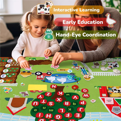 Farm Animals Felt Story Board Set – Interactive Early Learning Wall Puzzle Toys for Toddlers