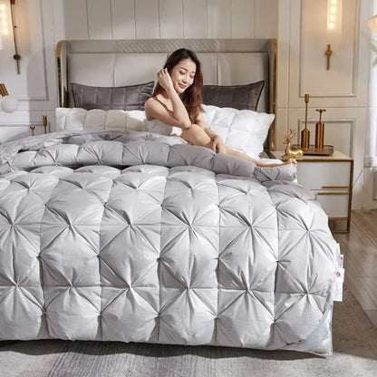 95% White Goose Down Duvet – Five-Star Hotel Quality, Warm Double or Single Goose Down Comforter