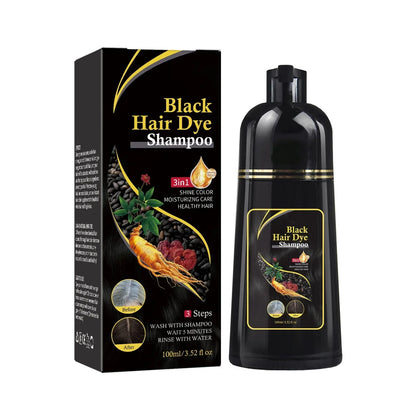 Nova 3-in-1 Hair Dye Shampoo – Natural Fast Black Hair Coloring for Men & Women, Long-Lasting Hair Care