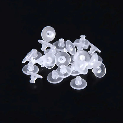 50–2000PCS Soft Silicone Earring Back Stoppers – Clear Rubber Stud Earring Safety Backs, DIY Jewelry Findings Accessories for Secure Fit