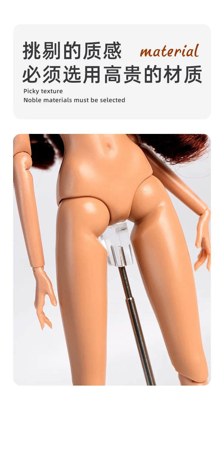32cm Celebrity Makeup FR Supermodel Nude Doll – 1/6 BJD Movable Joints DIY Dress-Up Toy Gift
