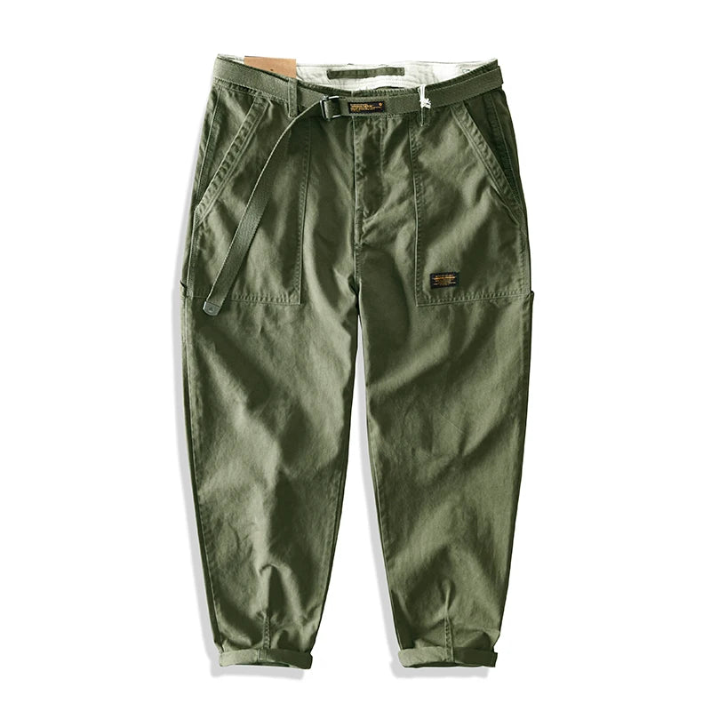 Men's Retro Workwear Cargo Pants - Straight-Leg Baggy Casual Trousers