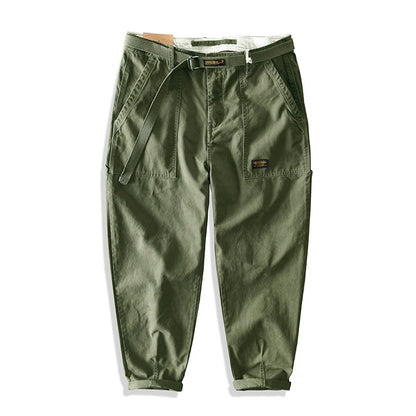 Men's Retro Workwear Cargo Pants - Straight-Leg Baggy Casual Trousers