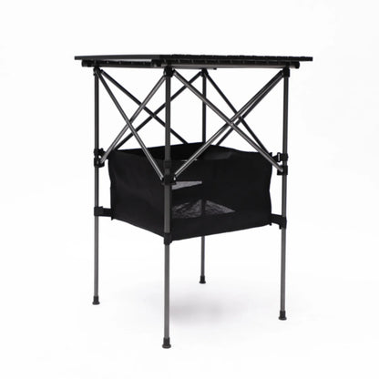 3-Piece Folding Outdoor Table and Chairs Set – Portable for Indoor, Camping, Picnic, Beach, Backyard, BBQ, Party & Patio, Black/Gray