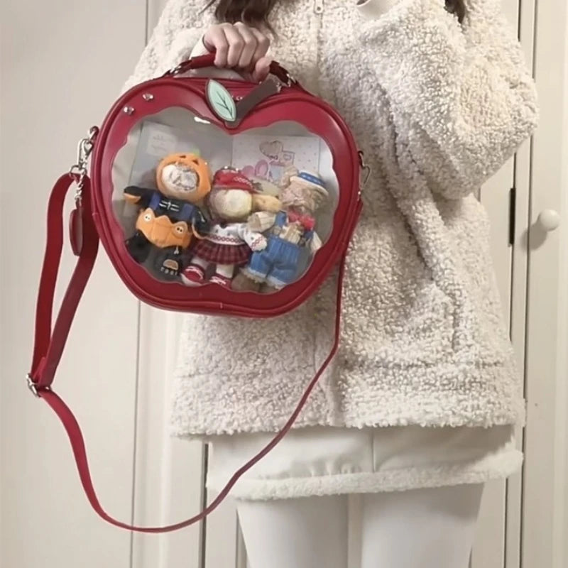 New Girl Harajuku Apple Crossbody Bag – Cute Sweet Style Y2K Ulzzang Preppy ItaBag Handbag Backpack