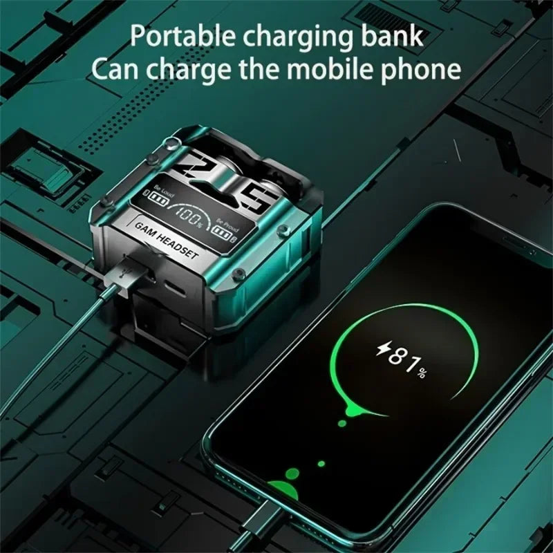 M25 TWS Wireless Bluetooth Earphones – Touch Control, Noise Reduction, Waterproof Stereo Gaming Headphones