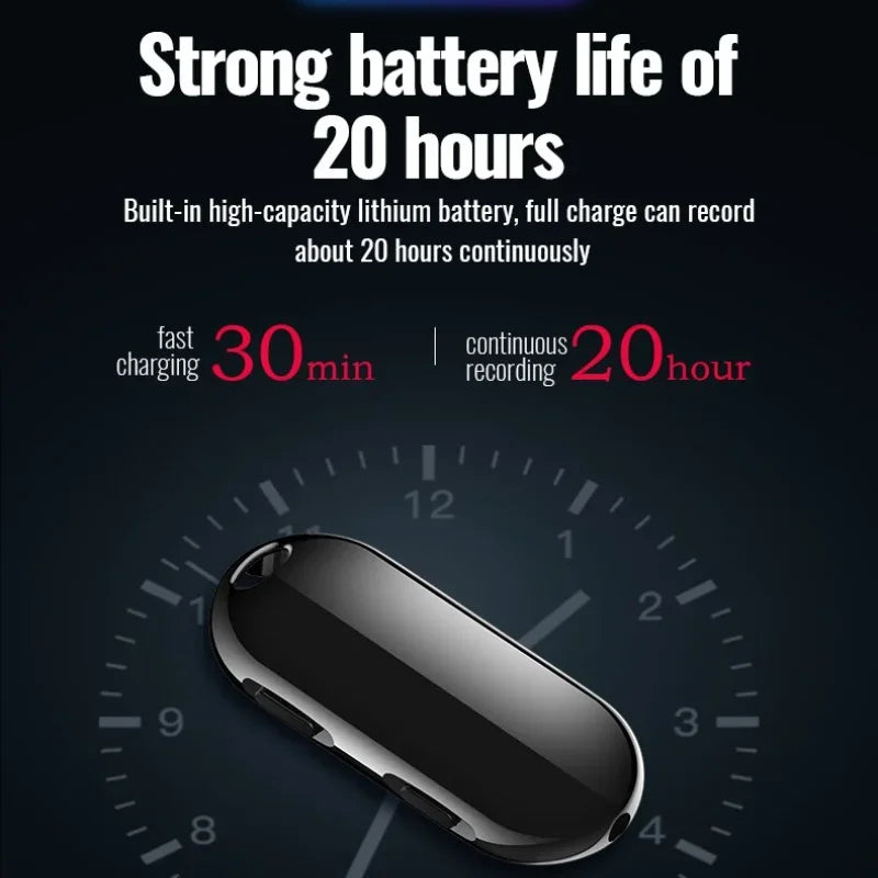Mini Pendant Voice Recorder – 20-Hour 4GB-32GB Digital Audio Recorder, Noise-Reducing USB Dictaphone & MP3 Player
