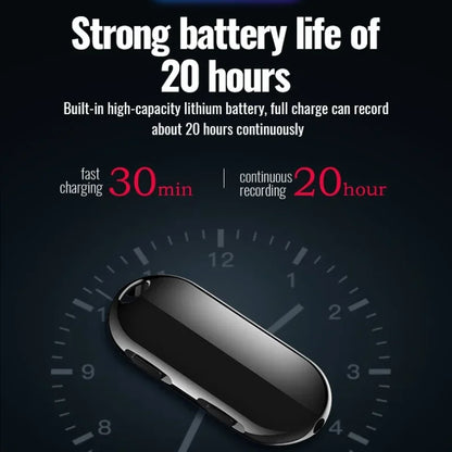 Mini Pendant Voice Recorder – 20-Hour 4GB-32GB Digital Audio Recorder, Noise-Reducing USB Dictaphone & MP3 Player