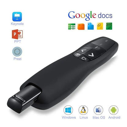 2.4GHz Wireless USB PowerPoint Presenter - Y400 PPT Clicker with Red Laser Pointer Remote