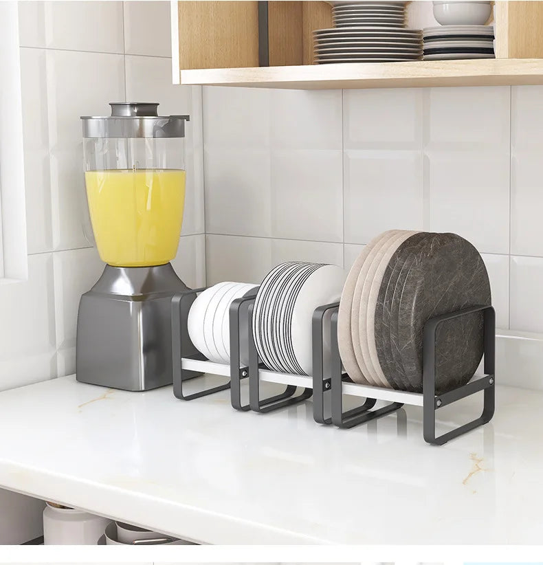 Kitchen Storage Rack - Metal Shelf Organizer for Pot Lids, Cooking Plates, Soup Spoons, and Dish Racks - Essential Kitchen Accessories