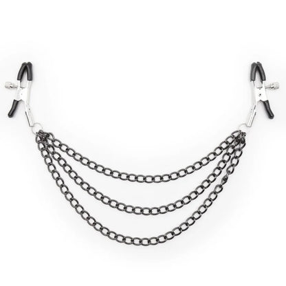 Metal Chain Nipple Clamps - Adult BDSM Sensation Clips for Couples’ Intimate Play