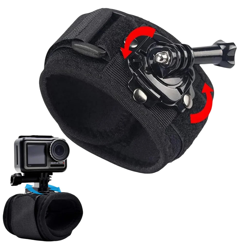360° Rotating Wrist Strap — Compatible with GoPro Hero 12–2, AKASO, EKEN, DJI, Yi, Apeman Action Cameras