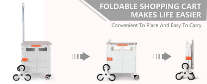 SELORSS Large Capacity Foldable Utility Cart — Portable Outdoor Shopping & Vegetable Basket Cart for Camping & Storage