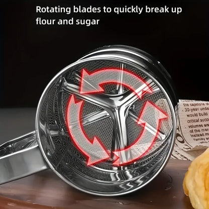Fine Mesh Stainless Steel Flour Sifter – Manual Kitchen Filter Sieve for Baking, Sugar & Coffee Powder