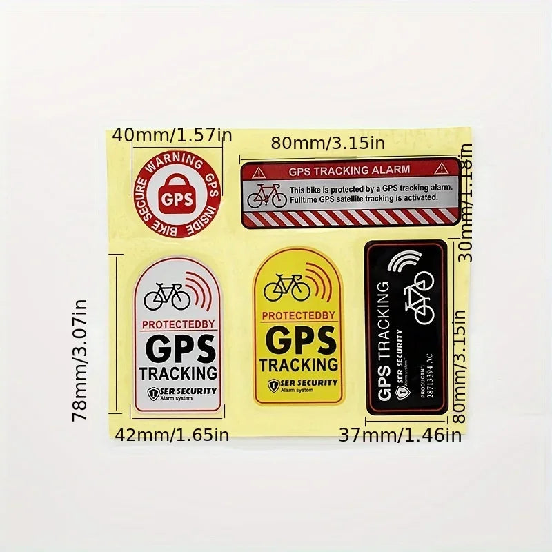 Bicycle & Motorcycle GPS Anti-Theft Sticker – Reflective Waterproof Tracking Warning Paster, Scooter & Bike Accessory