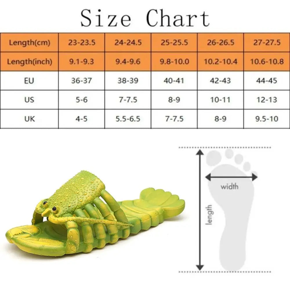 Funny Lobster Slippers - Non-Slip PVC Soft Sole Beach Slides
