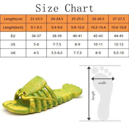 Funny Lobster Slippers - Non-Slip PVC Soft Sole Beach Slides