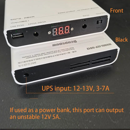 DC UPS 5V/9V/12V Power Supply - 12×18650 Battery Backup Box for Routers, Modems & Devices
