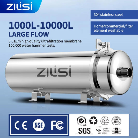 Whole House High-Flow Stainless Steel PVDF Filter Element – Backwash Precision Water Filtration 1000L–10000L