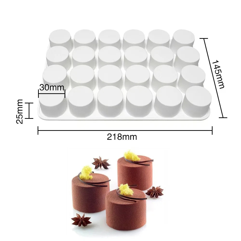 Cylinder-Shaped Silicone Mold — DIY Soap, Chocolate, Cookie Sandwich, Jelly, Pudding & Candy Baking Tool
