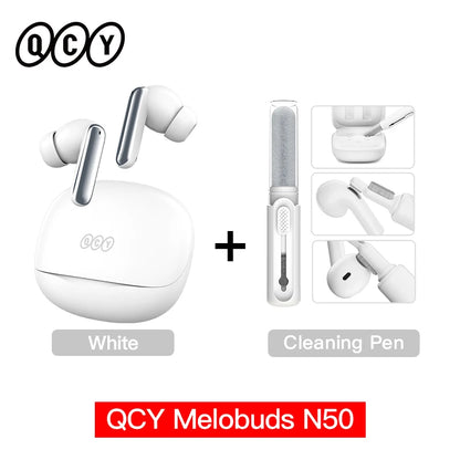 QCY Melobuds N50 Wireless Earphones – Bluetooth 5.4, ANC, 6-Mic Clear Call, Multipoint Connection Earbuds