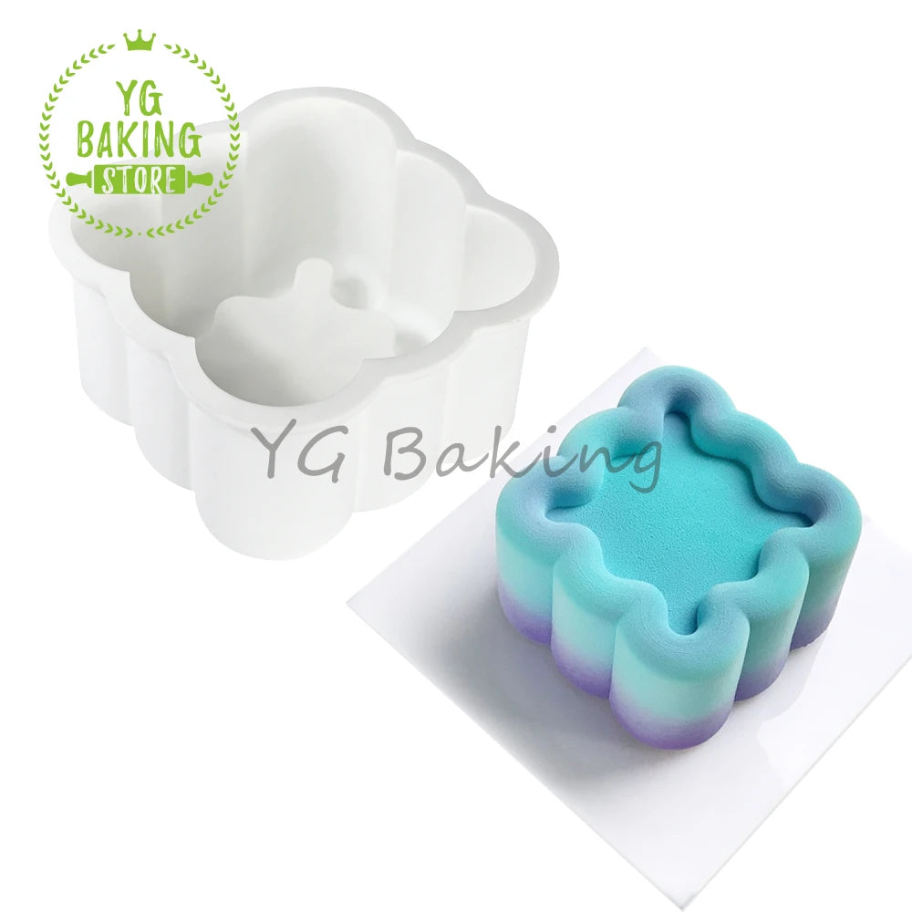 Dorica Silicone Dessert Mold — Single Bento Round, Heart, Square & Star Pudding, Mousse & Chocolate Baking Pan for DIY Cakes and Pastries