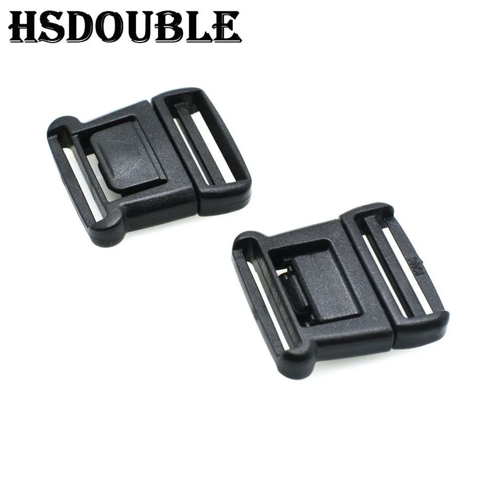 10pcs Black Plastic Center Release Buckle Set – Durable Outdoor Bag & Luggage Fastener Accessories for Travel & Student Bags