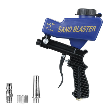 Gravity Feed Pneumatic Sandblasting Gun Set - Adjustable Rust & Paint Blasting Tool