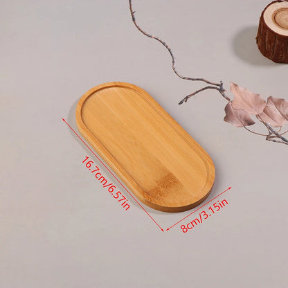 Solid Wood Round Dessert Plate – Japanese-Style Wooden Tray for Snacks, Dried Fruit & Tableware
