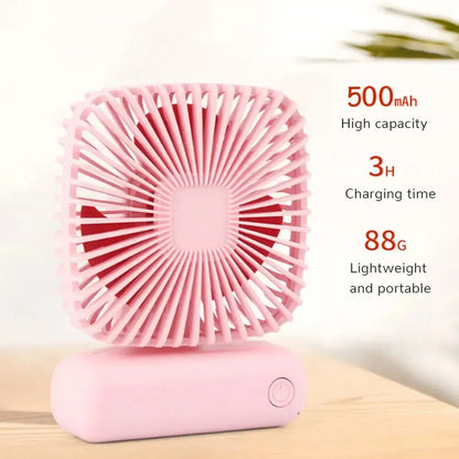 Mini Handheld USB Fan: Portable Three-Speed Cooling for Car, Home, Office, and Outdoor Use - Quiet and Simple Design
