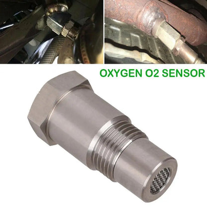 Universal Extension Filter Oxygen O2 Sensor Connector – Steel Thread Adapter Extender Spacer, 1.5 Stainless L0L3