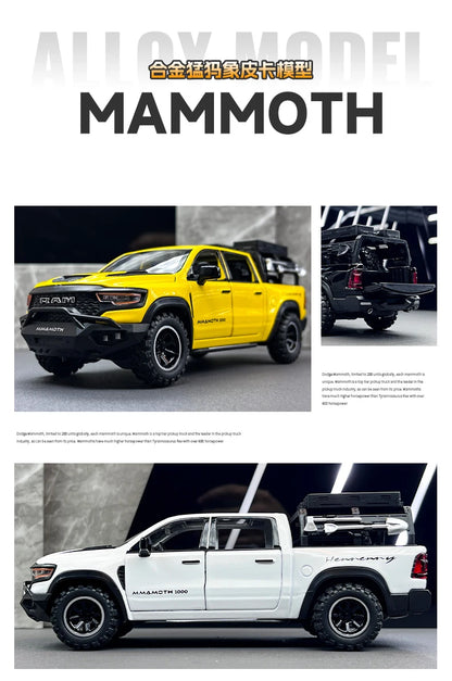 1:32 Dodge RAM 1000 TRX Mammoth Alloy Model Truck — Pull-Back with Sound & Light | Kids’ Collectible Birthday Gift