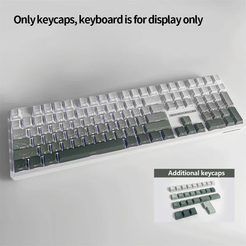 Contour 4.0 Side-Engraved PBT Translucent 97-Key Mechanical Keyboard Keycaps – White Gaming Keycap Set for Magnetic Switch F75 GMK87