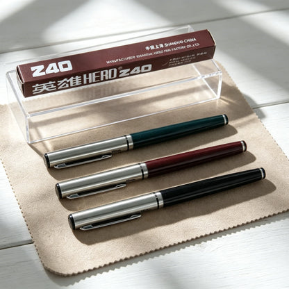 Hero 240 Retro Fountain Pen - Classic 0.5mm Fine Iridium Nib Smooth Writing Pen for Daily Use