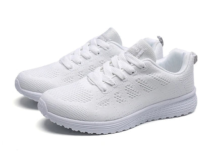 Women's Lightweight Lace-Up Flats – Fashionable Round Toe Nurse Sneakers, Comfortable Walking Shoes, Plus Size Available