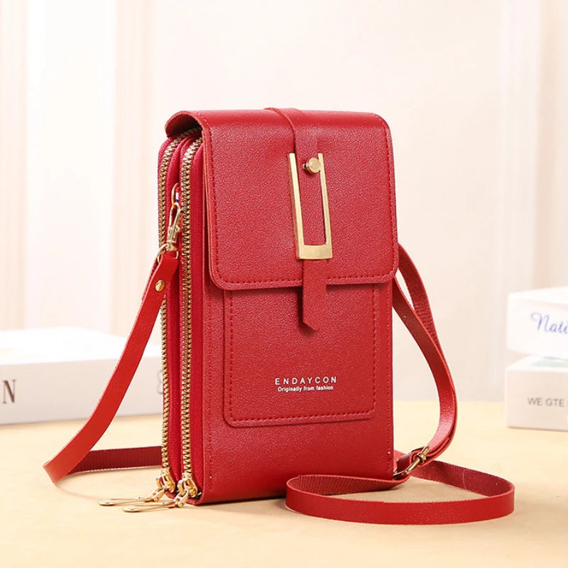 Soft Leather Women's Crossbody Bag: Touch Screen Cell Phone Wallet Hand Purse | Small Handbag for Cheap Women's Bags