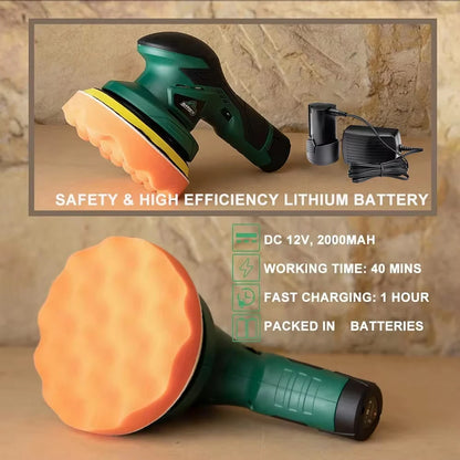 BATOCA 12V Cordless Dual Action Car Polisher — Wireless Electric Polishing Machine with Adjustable Power Tools
