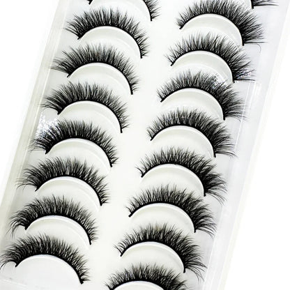 5/10 Pairs 3D Mink False Eyelashes – Wispy Handcrafted Full Strip Short Natural Lashes for Makeup