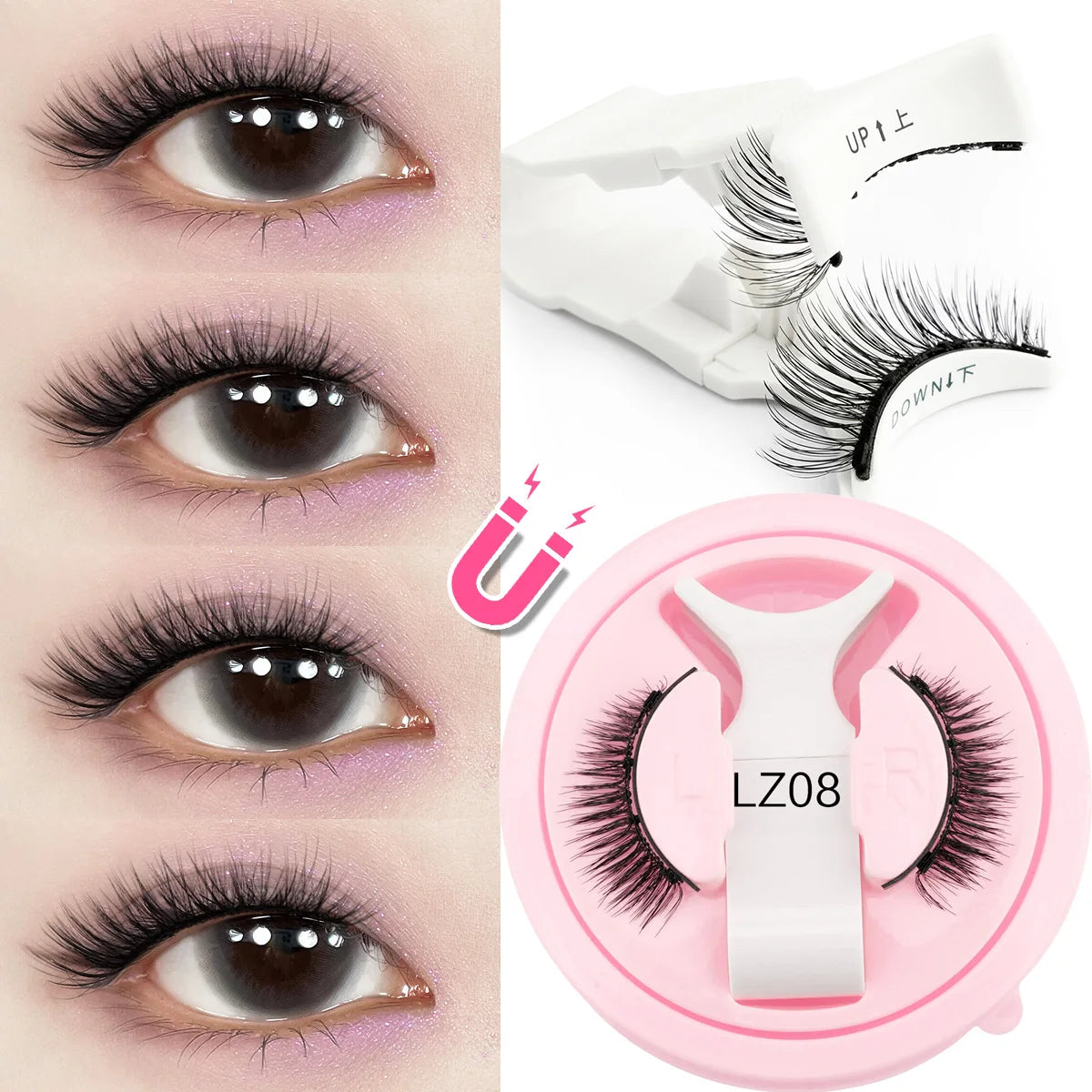 YSDO Magnetic Eyelashes – Reusable 3D Mink Winged False Lashes with Tweezer, No Glue Long-Lasting Makeup Lashes