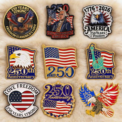 250th Anniversary Eagle Enamel Pin - Patriotic USA Lapel Badge Brooch for Backpacks, Clothing, and Gifts