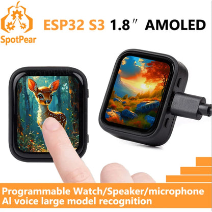 ESP32-S3 AMOLED Development Board - 1.8-Inch Touchscreen LVGL AI Voice Programmable Smart Watch