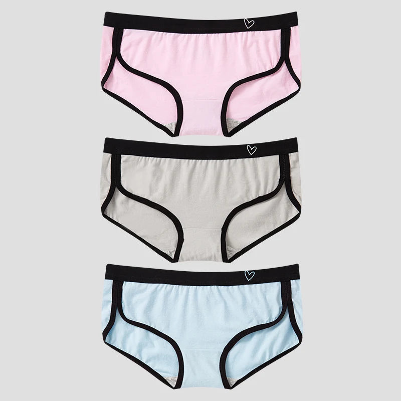 BANNIROU 3Pcs Women’s Cotton Briefs - Soft Breathable Low-Rise Sports Fitness Panties & Everyday Lingerie Underwear