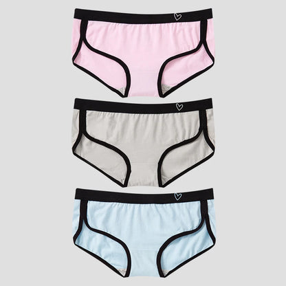 BANNIROU 3Pcs Women’s Cotton Briefs - Soft Breathable Low-Rise Sports Fitness Panties & Everyday Lingerie Underwear