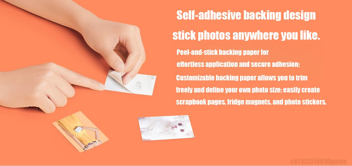Original Xiaomi ZINK Pocket Printer Paper — 50 Self-Adhesive 3-Inch Sheets for Xiaomi Mini Photo Printer