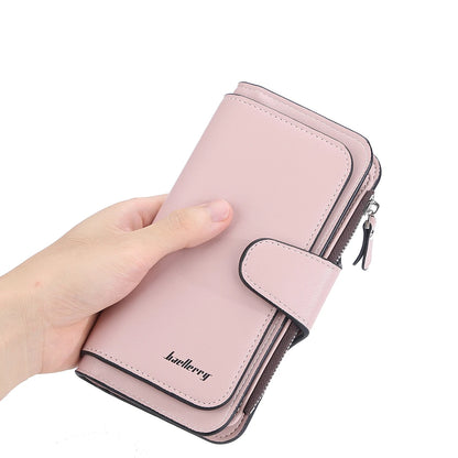 2024 Women’s Long Wallet – Custom Name Engraving, 15 Card Holders & Zippered Classic Purse