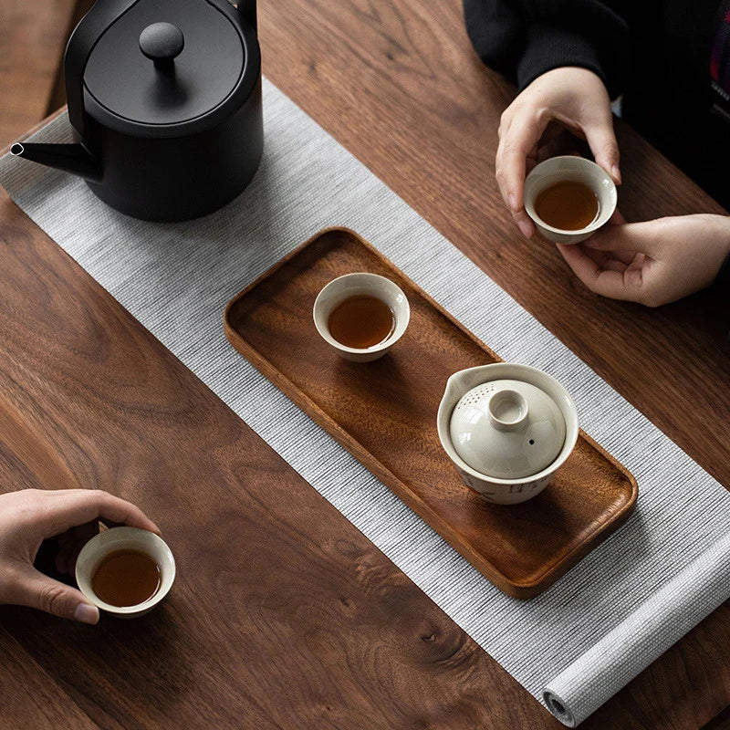 Solid Wood Round Dessert Plate – Japanese-Style Wooden Tray for Snacks, Dried Fruit & Tableware