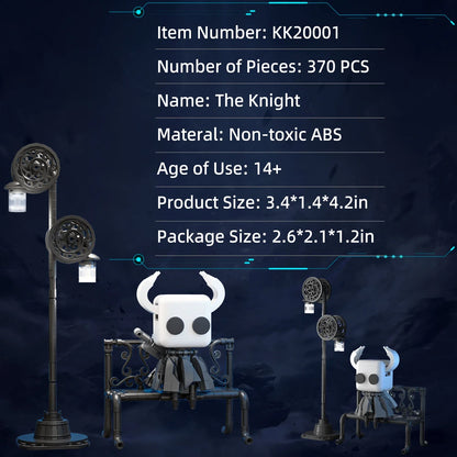 370PCS Hollow Knight Building Blocks Set – Ghost Model with Street Lighting, DIY Educational Toy for Kids