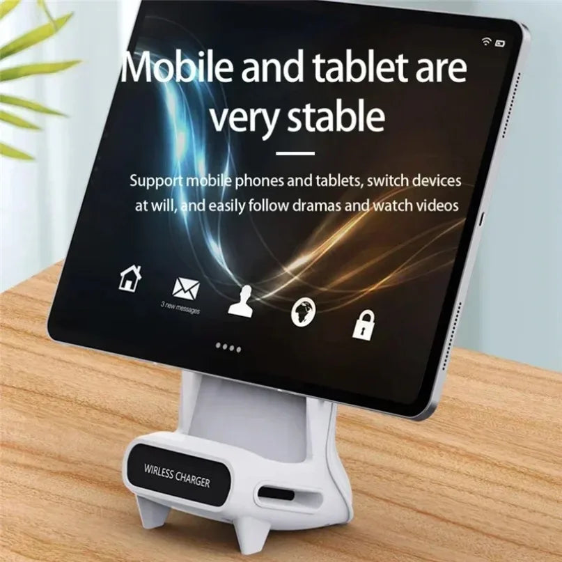Wireless Charger with Speaker - Desktop Phone Holder Stand for iPhone, Samsung & Xiaomi