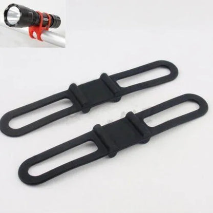 Secure Your Gear: Bicycle Handlebar Silicone Strap Band - Cycling Light Holder Elastic Tie Rope for Phone and Torch Fixing - Bicicleta Essential Torch Flashlight Bandages