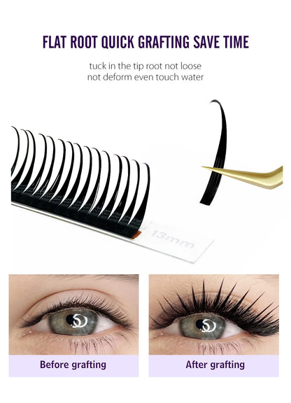 NATUHANA 0.07mm Wet Eyelash Extensions – Manga Wispy Spikes & Premade Fans for Cosplay & Volume